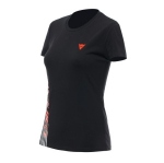 DAINESE T-SHIRT LOGO LADY / 628-BLACK/FLUO-RED