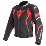 AVRO 4 LEATHER JACKET/25A-BLACK-MATT/LAVA-RED/WHIT